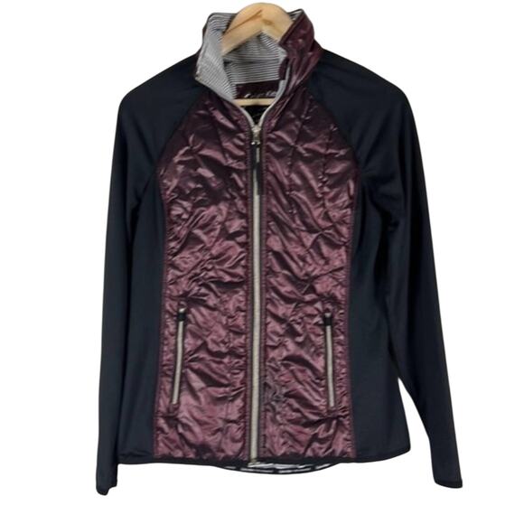 Calvin Klein Jacket Womens Small Performance Burgundy Quilted Lightweight Zip Up - Picture 1 of 6